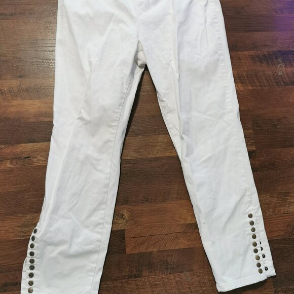 SOFT SURROUNDINGS The Ultimate Snap Up Jeans Pants White Womens XL 0332 - Picture 1 of 4